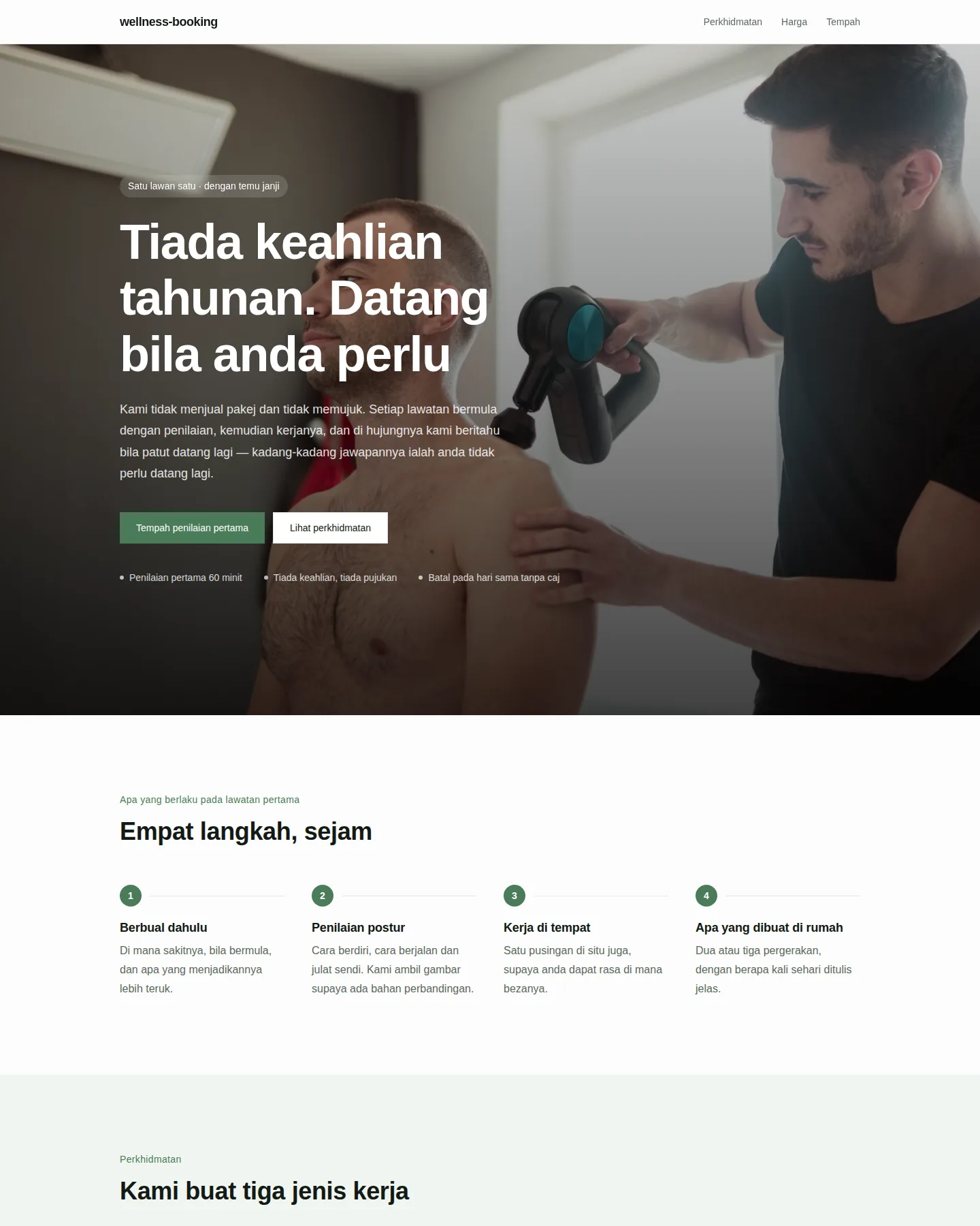 Tangkapan skrin laman utama Studio berasaskan temu janji